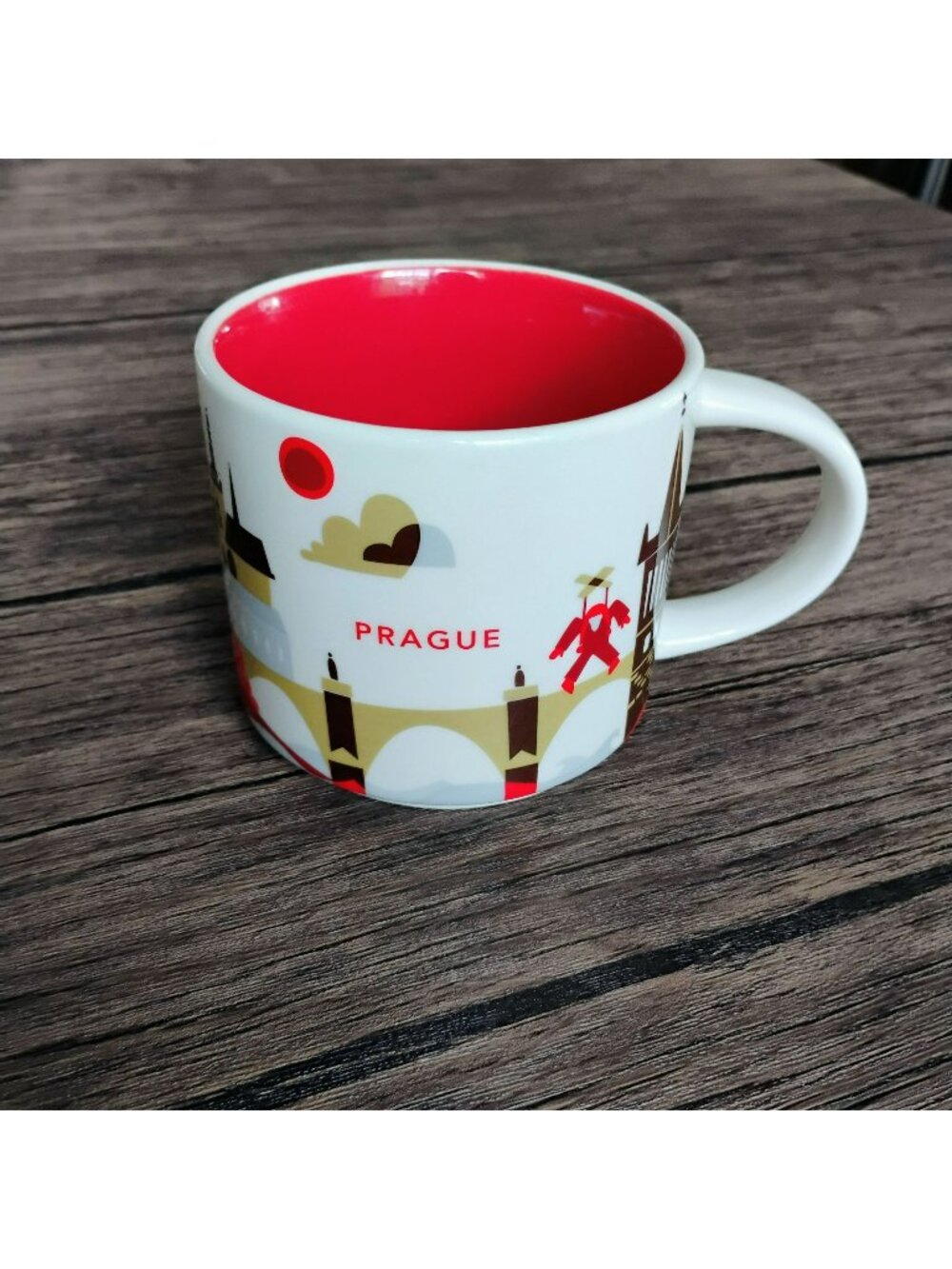 Starbucks Prague You Are Here Collection Coffee Mug 14oz Red 2016 Collectible